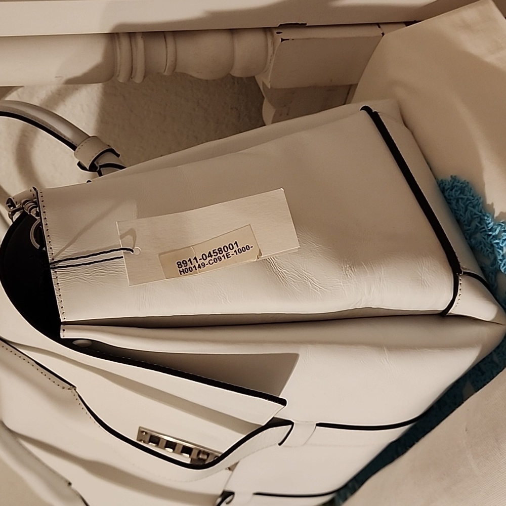 Proenza Schouler lg "Elliot" shoulder/satchel handbag, white leather 16"x7"x10" - Picture 2 of 11